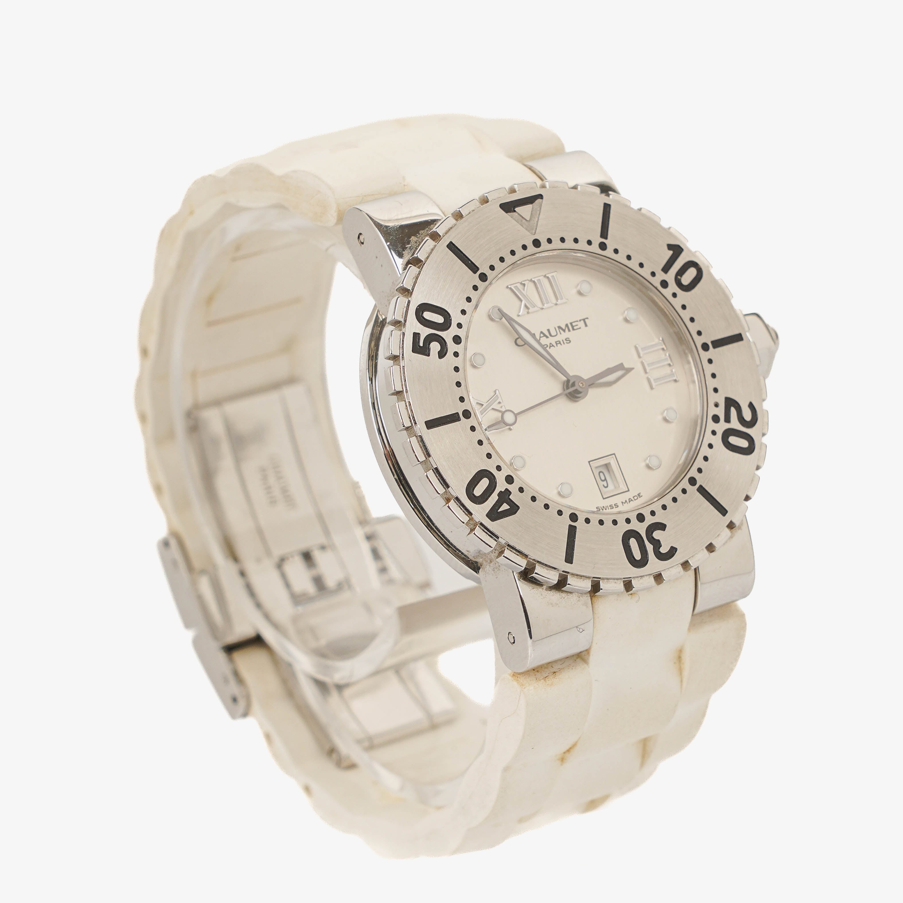 Chaumet Class One Stainless Steel Case And White Rubber Bracelet