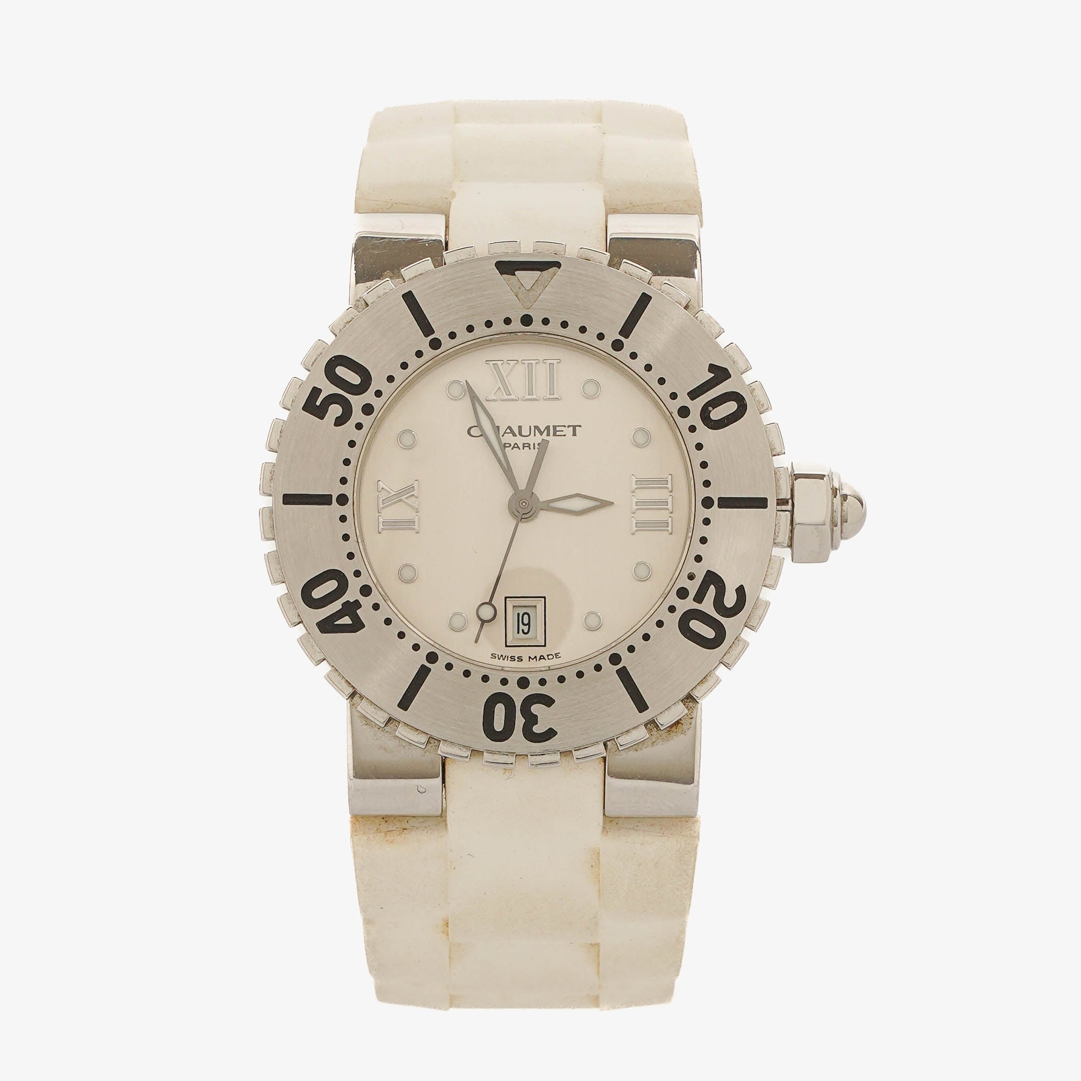 Chaumet Class One Stainless Steel Case And White Rubber Bracelet