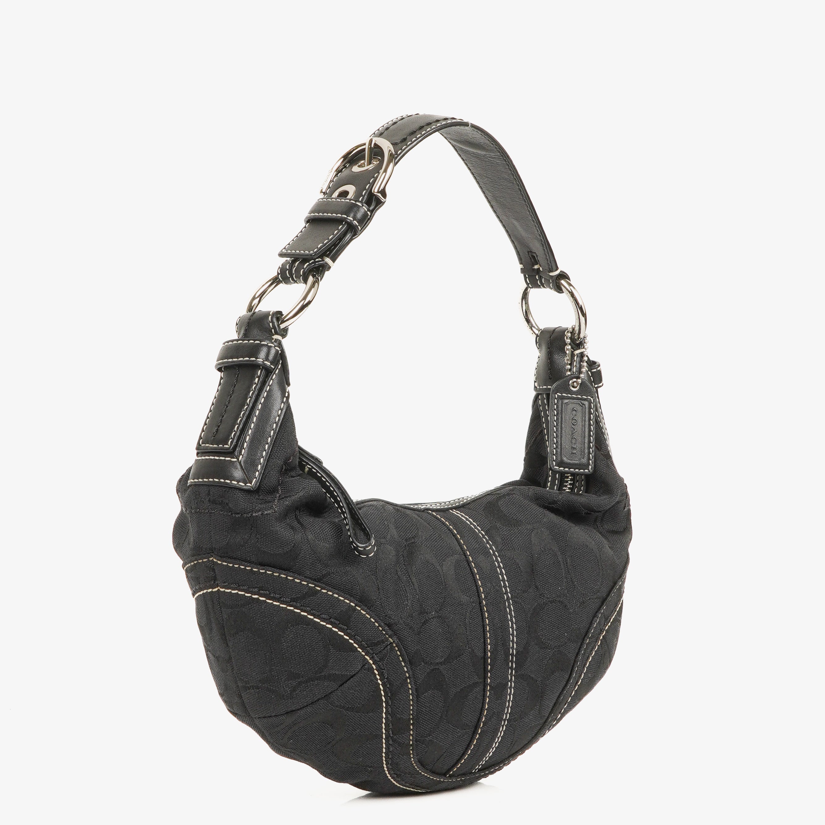 Coach Soho Signature Black Shoulder Bag