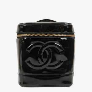 Chanel Black Patent Leather Vanity Case