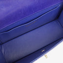 Chanel Blue Quilted Patent Leather Long Flap Bag