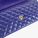 Chanel Blue Quilted Patent Leather Long Flap Bag
