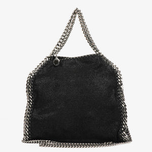 Stella McCartney Falabella Mini Tote Black Vegan Shaggy Deer Fold Over Bag