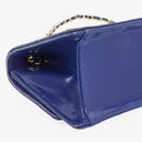 Chanel Blue Quilted Patent Leather Long Flap Bag