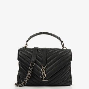 Yves Saint Laurent Black Collège Medium Shoulder Bag