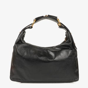 Gucci Horsebit Medium Black Leather Hobo Bag