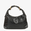 Gucci Horsebit Medium Black Leather Hobo Bag