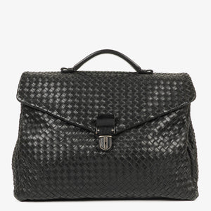 Bottega Veneta Intrecciato VN Black Briefcase Ebano