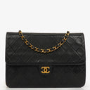 Chanel Classic Black Quilted Lambskin Single Flap Bag With 24K Gold-Plated Hardware