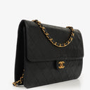 Chanel Classic Black Quilted Lambskin Single Flap Bag With 24K Gold-Plated Hardware