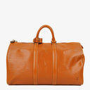 Louis Vuitton Keepall 45 Cognac EPI Leather Travel Bag