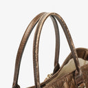 Gucci Guccissima Brown Metallic Leather Heart-Bit Top Handle Tote Bag