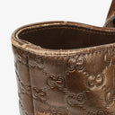 Gucci Guccissima Brown Metallic Leather Heart-Bit Top Handle Tote Bag