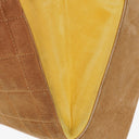 Chanel Chocolate Bar Yellow/Beige Suede Top Handle Flap Bag