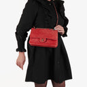 Chanel Vintage Classic Double Flap Bag in Quilted Red Lambskin with 24K Gold-Plated Hardware