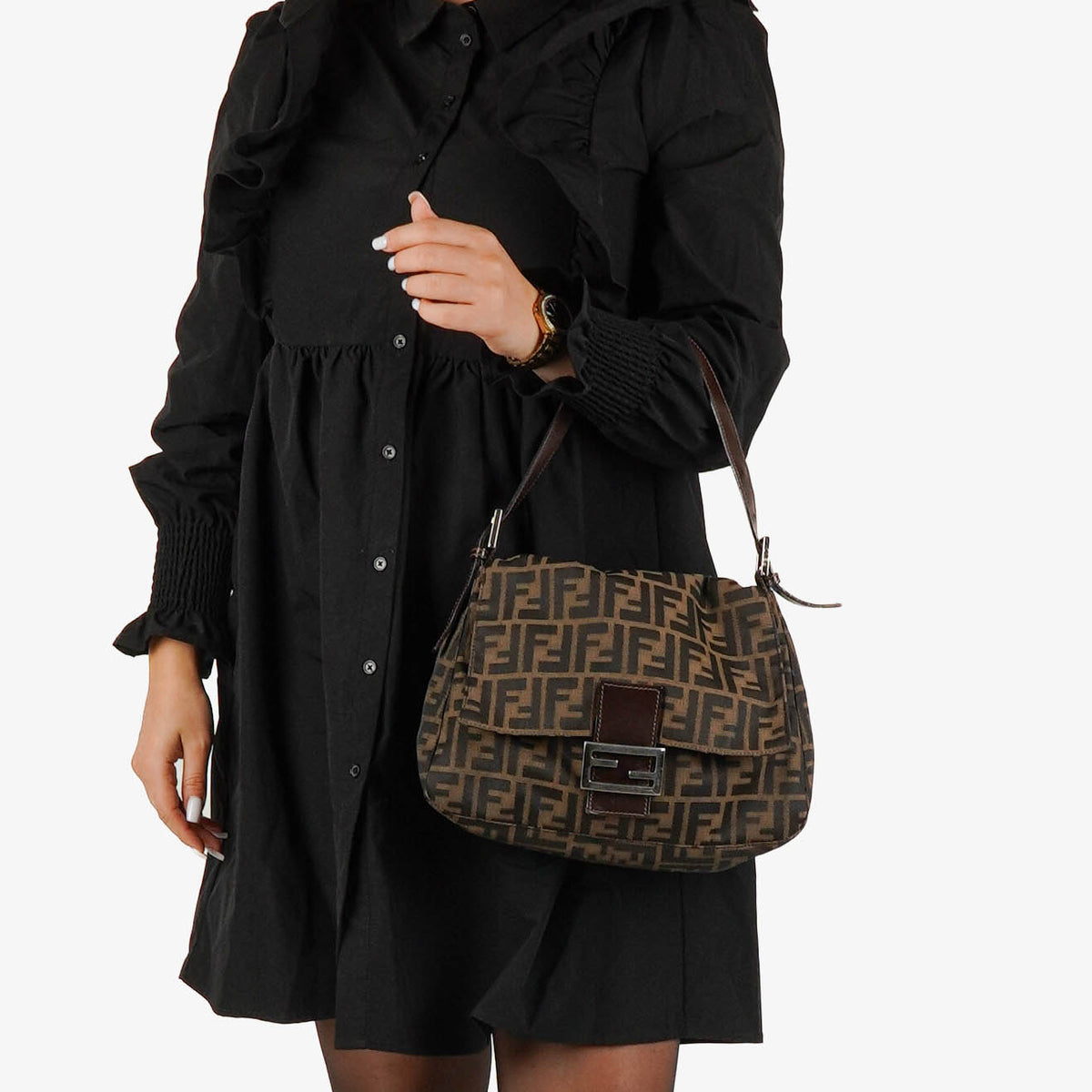 Fendi Zucca Mamma Baguette Shoulder Bag