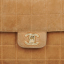 Chanel Chocolate Bar Yellow/Beige Suede Top Handle Flap Bag