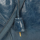 Prada Bauletto Vitello Denim Blue Shine Leather Bag
