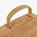 Chanel Chocolate Bar Yellow/Beige Suede Top Handle Flap Bag
