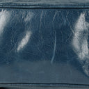 Prada Bauletto Vitello Denim Blue Shine Leather Bag