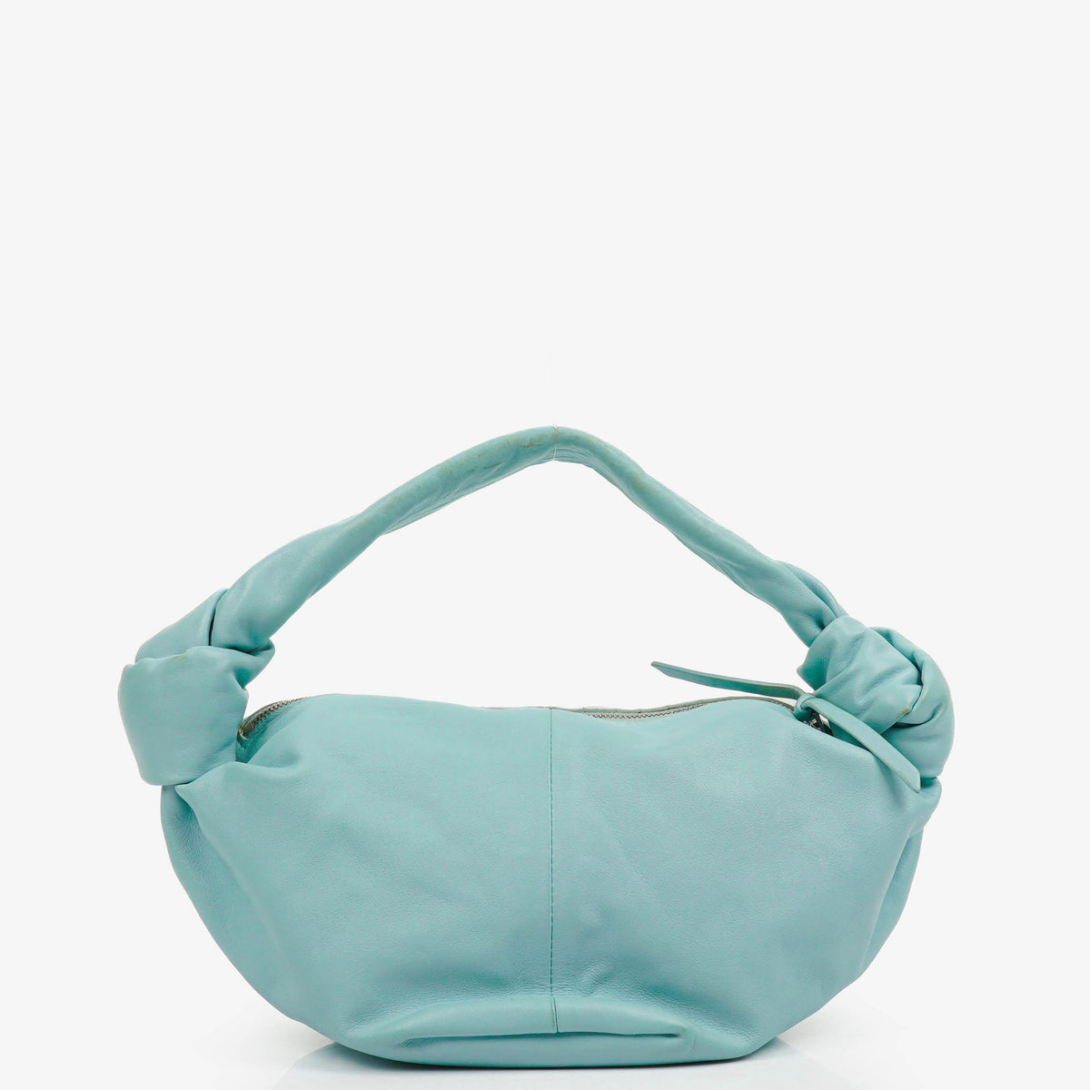 Bottega Veneta Celeste Blue Leather Double Knot Clutch