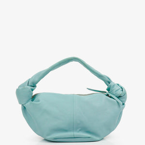 Bottega Veneta Celeste Blue Leather Double Knot Clutch