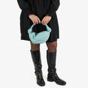 Bottega Veneta Celeste Blue Leather Double Knot Clutch