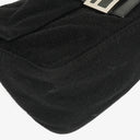 Fendi Mamma Baguette Black Wool Shoulder Bag