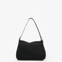Fendi Mamma Baguette Black Wool Shoulder Bag