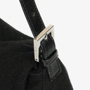 Fendi Mamma Baguette Black Wool Shoulder Bag