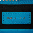 Borsetta Balenciaga Cyan in Vitello Extra Morbido con Effetto Coccodrillo e Cristalli Mini Le Cagole con Catena 
