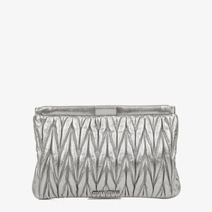 Miu Miu Matelasse Metallic Leather Clutch