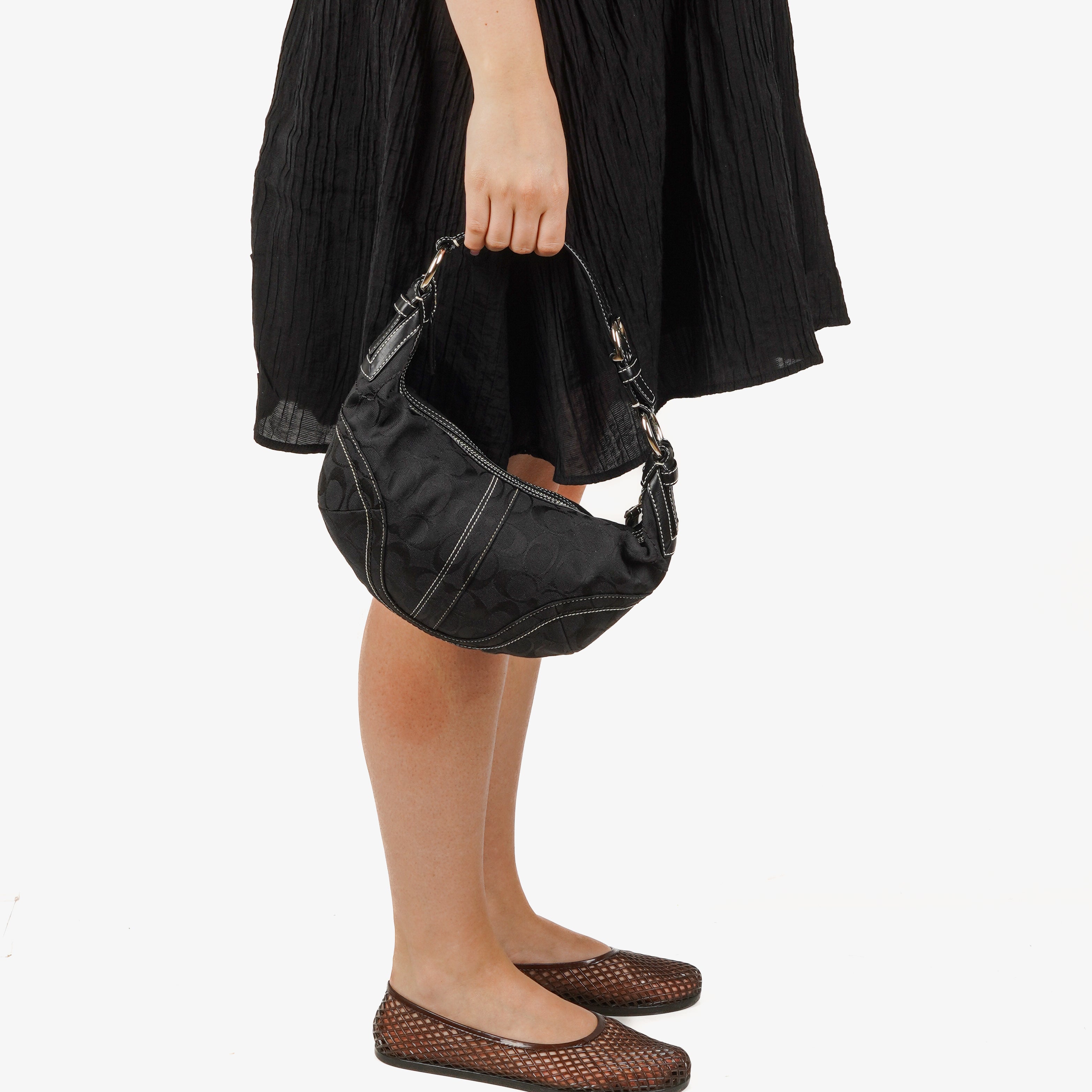 Coach Soho Signature Black Shoulder Bag