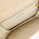 Chanel Medium Classic Single Flap Bag Beige Quilted Lambskin