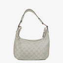 Gucci Silver Metallic Canvas Hobo Bag
