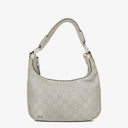 Gucci Silver Metallic Canvas Hobo Bag