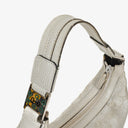 Gucci Silver Metallic Canvas Hobo Bag