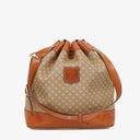 Celine Vintage Macadam Triomphe Drawstring Bucket Bag