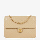 Chanel Medium Classic Single Flap Bag Beige Quilted Lambskin