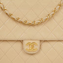Chanel Medium Classic Single Flap Bag Beige Quilted Lambskin