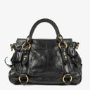 Miu Miu Vitello Black Bow Satchel Bag