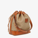 Celine Vintage Macadam Triomphe Drawstring Bucket Bag