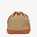 Celine Vintage Macadam Triomphe Drawstring Bucket Bag