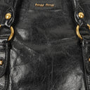 Miu Miu Vitello Black Bow Satchel Bag