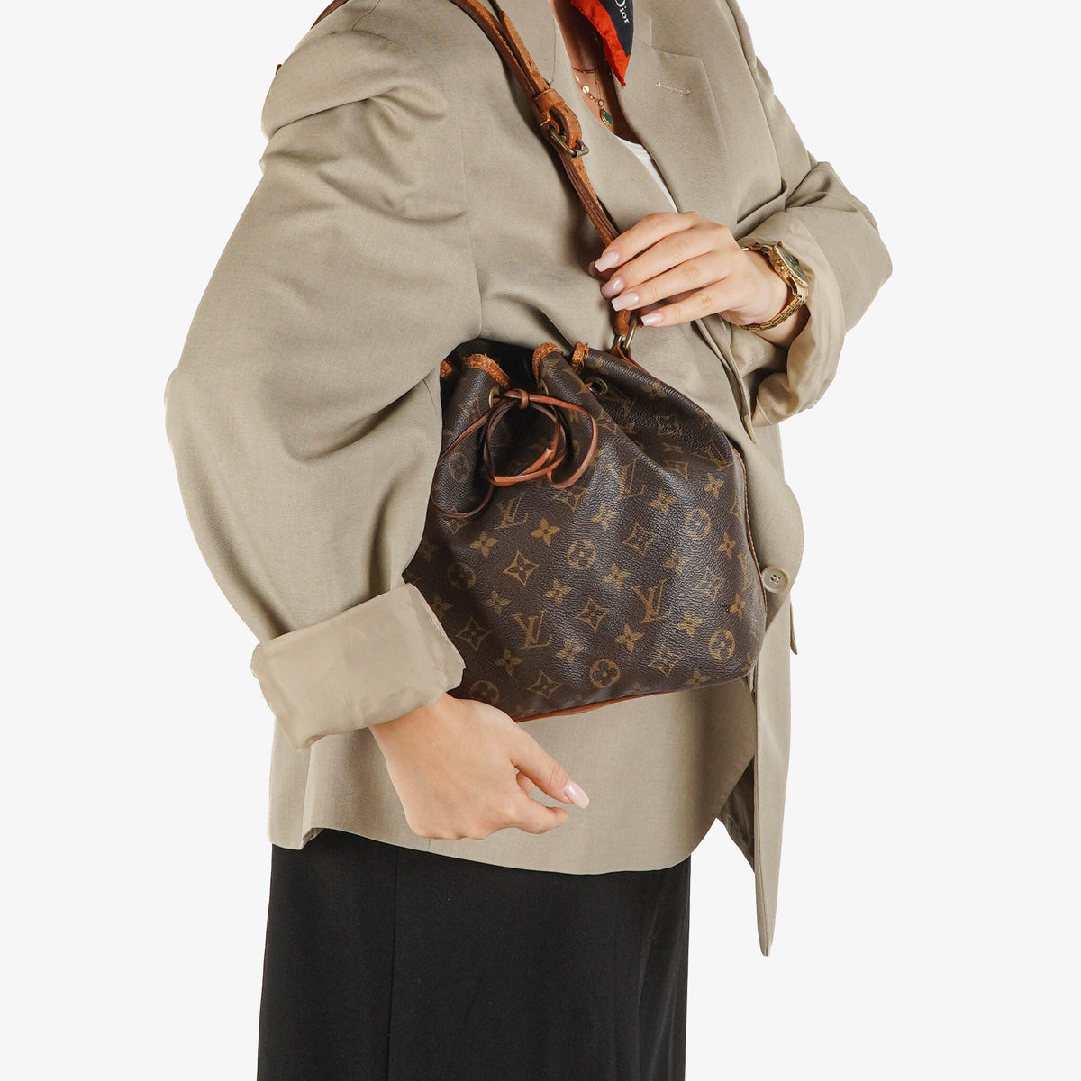 Louis Vuitton Petit Noe Monogram Canvas Shoulder Bag