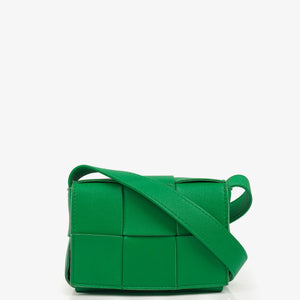 Bottega Veneta Mini Cassette Parakeet Maxi Intrecciato Leather Crossbody Bag