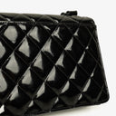 Chanel Small Single Black Quilted Patent Leather Flap Bag