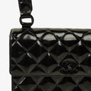 Chanel Small Single Black Quilted Patent Leather Flap Bag