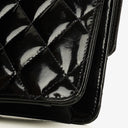 Chanel Small Single Black Quilted Patent Leather Flap Bag