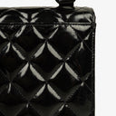 Chanel Small Single Black Quilted Patent Leather Flap Bag